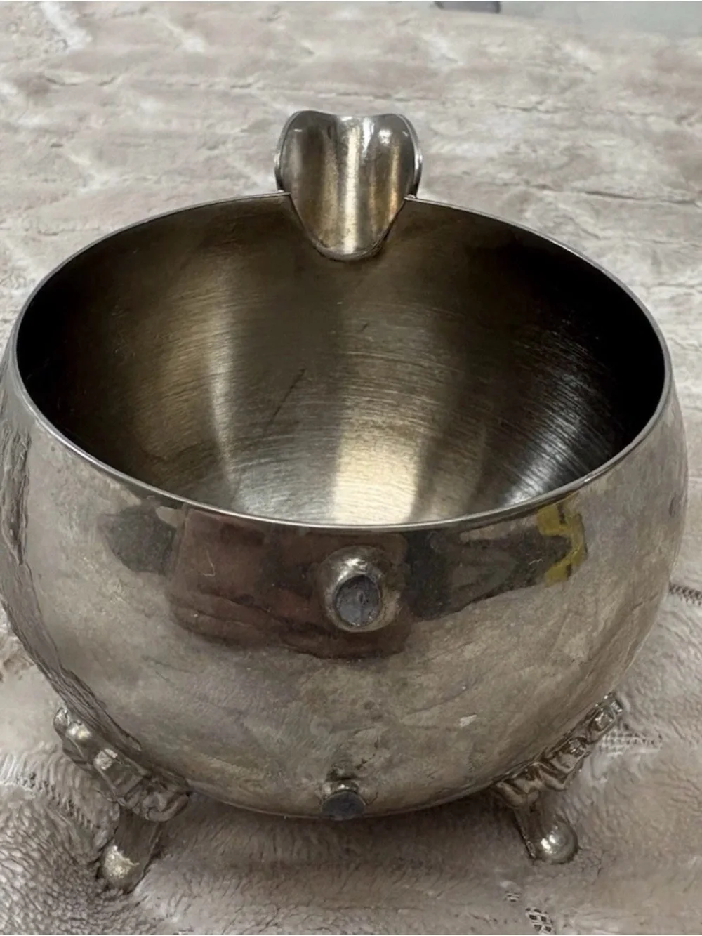 Silver-Tone Footed Serving Bowl - Classic Home Dining